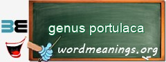 WordMeaning blackboard for genus portulaca